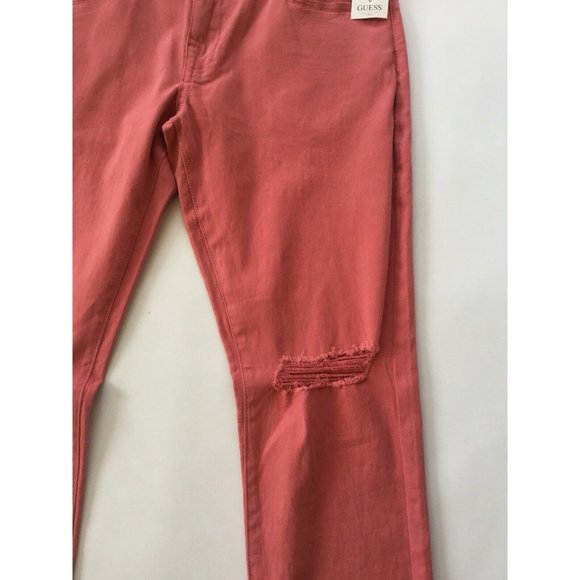 Guess Men's Halsted Slim Tapered Destroy Jeans Coral Soft Stretch Denim Size 31 - Picture 5 of 12
